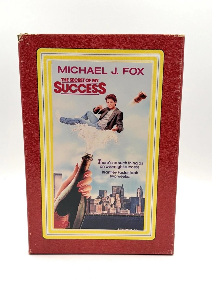 The Secret of My Success VHS clamshell case from a private Erol's-era video collection
