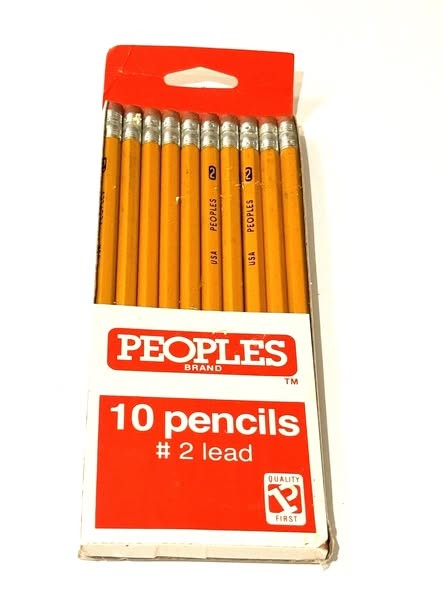 Box of Peoples brand pencils